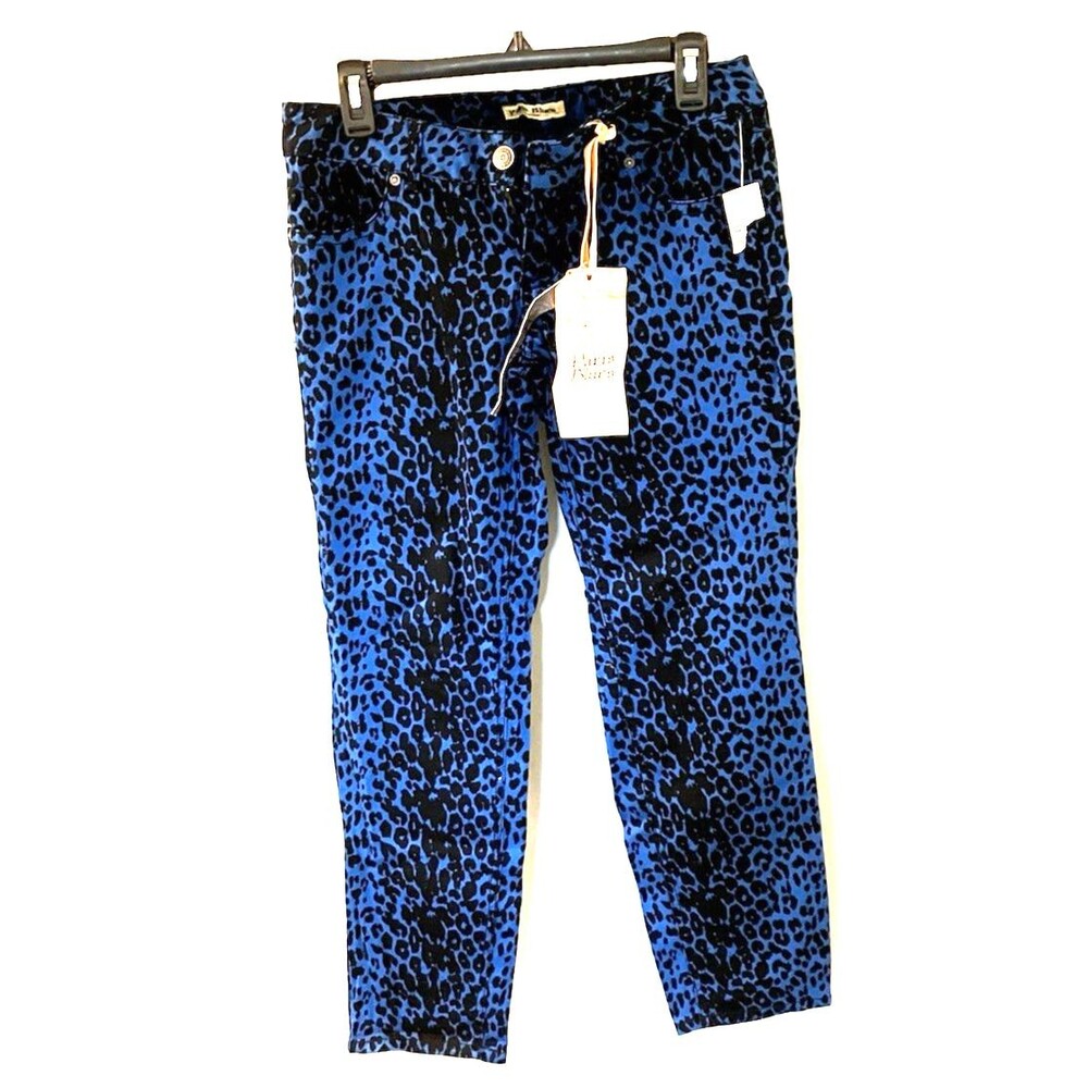 NWT Paris Blues Animal Print Skinny Pants Blue & Black Size 9